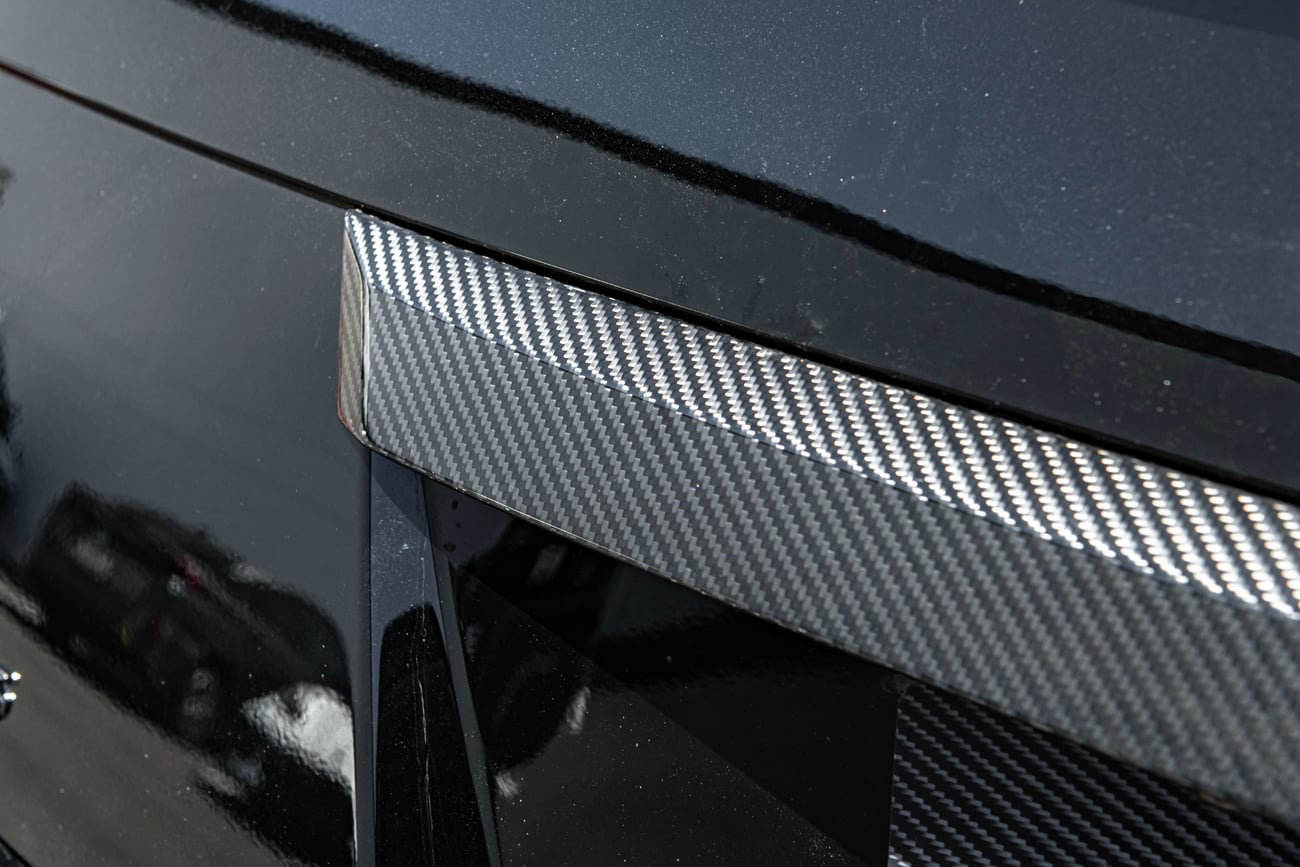2009-15 CADILLAC CTS-V V2 COUPE | CARBON FIBER REAR TRUNK DECKLID APPLIQUÉ INSERT-FOR MODELS EQUIPPED WITH SINGLE LENS CAMERA